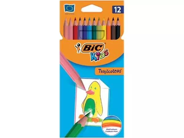 Een Bic Kids kleurpotlood Tropicolors, etui van 12 stuks koop je bij ShopXPress