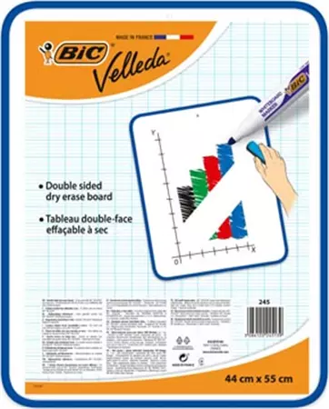 Een Bic Velleda whiteboard, ft 44 x 55 cm, droog uitwisbaar, dubbelzijdig en onbedrukt aan beide kanten koop je bij ShopXPress