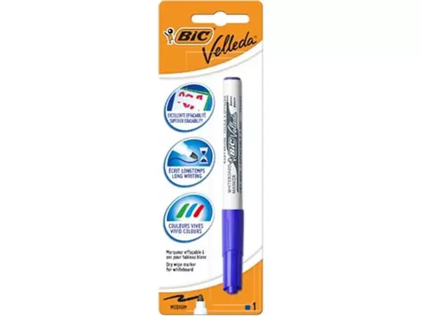 Een Bic Velleda whiteboardmarker 1741, blauw, op blister koop je bij ShopXPress