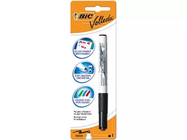 Een Bic Velleda whiteboardmarker 1741, zwart, op blister koop je bij ShopXPress