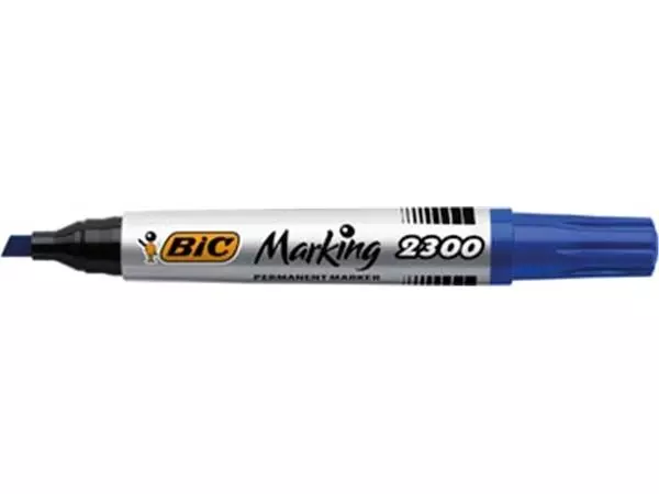 Een Bic permanent marker 2300 ECOlutions, schrijfbreedte 3,7 - 5,5 mm, schuine punt, blauw koop je bij ShopXPress