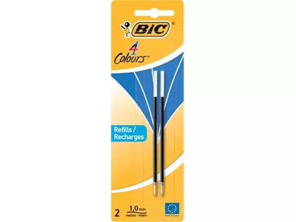 Een Bic vulling voor balpen 4 Colours Medium, blister met 2 stuks, blauw koop je bij ShopXPress