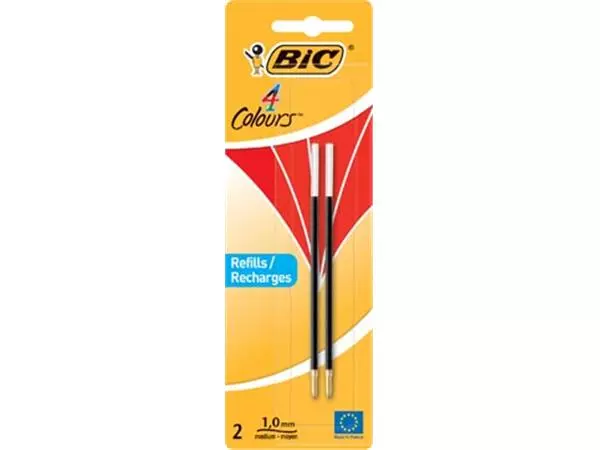 Een Bic vulling voor balpen 4 Colours Medium, blister met 2 stuks, rood koop je bij ShopXPress