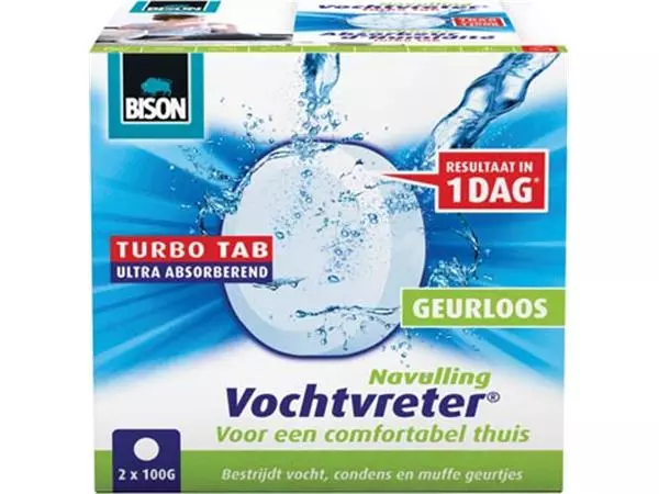 Een Bison navulling voor ontvochtiger Ambiance, doos van 2 tabs van 100 gram koop je bij ShopXPress