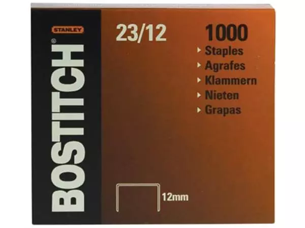 Een Bostitch nietjes 23-12-1M, 12 mm, verzinkt, voor B310HDS, 00540, HD-23L17, HD-12F koop je bij ShopXPress