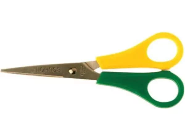 Een Bouhon schaar Inox 14 cm, voor linkshandigen, geel/groen, met scherpe punt koop je bij ShopXPress