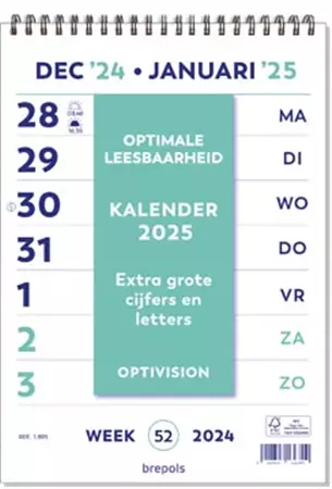 Een Brepols Optivision kalender Nederlandstalig, 2025 koop je bij ShopXPress