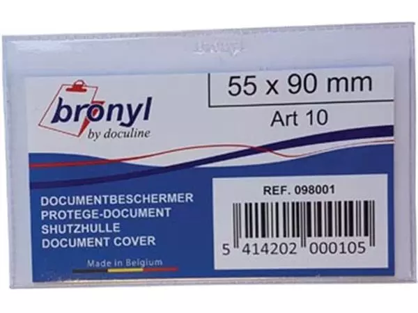 Een Bronyl U-mapje uit transparante PVC van 140 micron, ft kredietkaart koop je bij ShopXPress