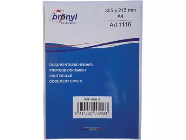 Een Bronyl U-mapje uit transparante PVC van 180 micron, ft A4 koop je bij ShopXPress