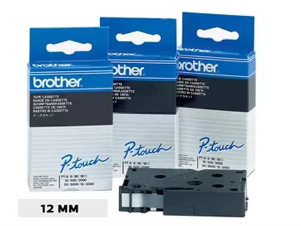 Een Brother TC tape voor P-Touch 12 mm, zwart op wit koop je bij ShopXPress