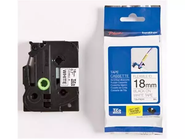 Een Brother TZe flexibele gelamineerde tape voor P-Touch 18 mm, zwart op wit koop je bij ShopXPress