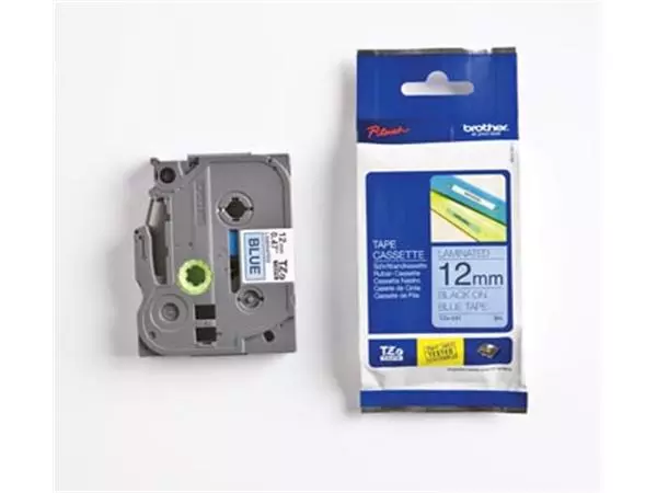 Een Brother TZe tape voor P-Touch 12 mm, zwart op blauw koop je bij ShopXPress