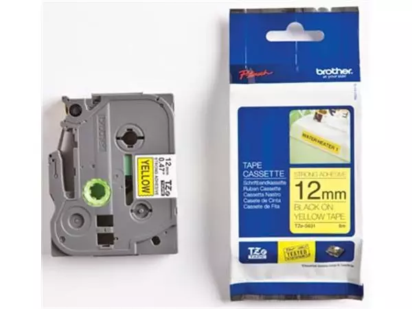 Een Brother TZe tape voor P-Touch 12 mm, zwart op geel koop je bij ShopXPress