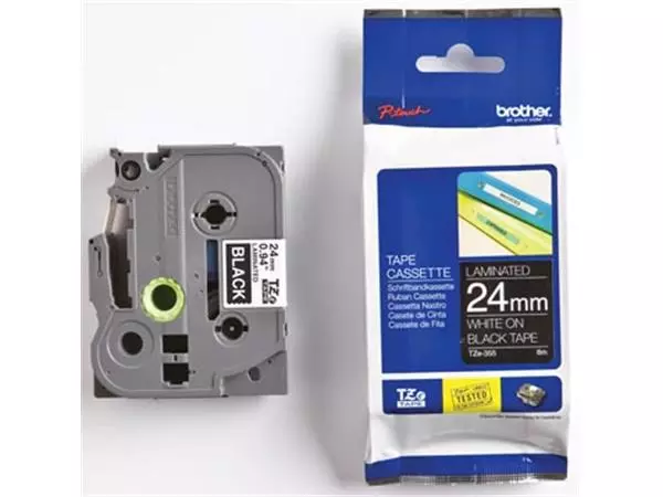Een Brother TZe tape voor P-Touch 24 mm, wit op zwart koop je bij ShopXPress