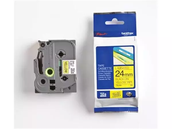 Een Brother TZe tape voor P-Touch 24 mm, zwart op geel koop je bij ShopXPress
