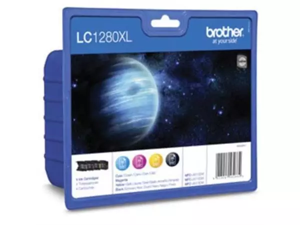 Een Brother inktcartridge, 1.200-2.400 pagina's, OEM LC-1280XLVALBPDR, 4 kleuren koop je bij ShopXPress