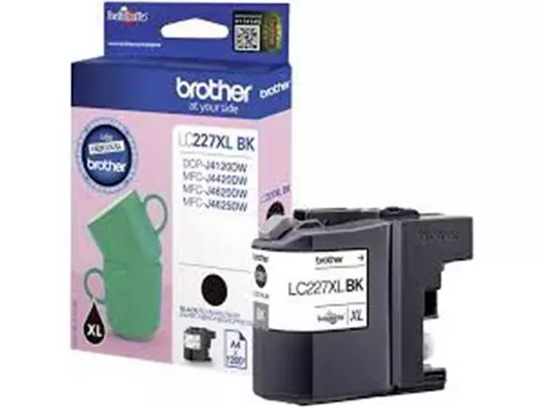 Een Brother inktcartridge, 1.200 pagina's, OEM LC-227XLBK, zwart koop je bij ShopXPress