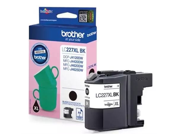 Een Brother inktcartridge, 1.200 pagina's, OEM LC-227XLBK, zwart, op blister koop je bij ShopXPress