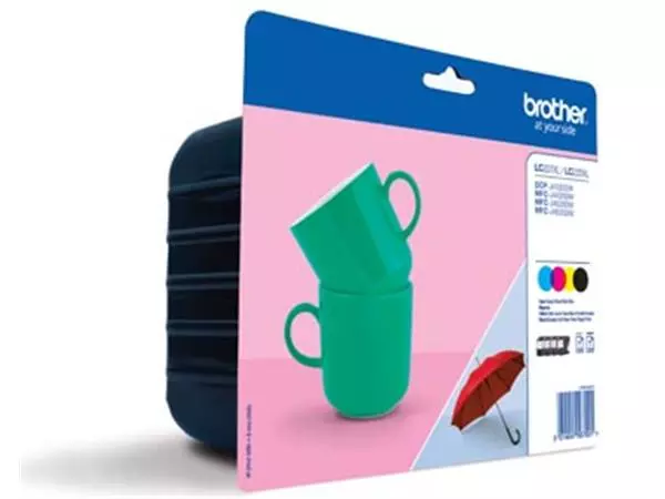 Een Brother inktcartridge, 1.200 pagina's, OEM LC-227XLVAL, 4 kleuren koop je bij ShopXPress