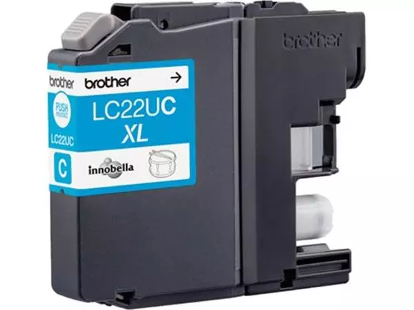 Een Brother inktcartridge, 1.200 pagina's, OEM LC-22UC, cyaan koop je bij ShopXPress