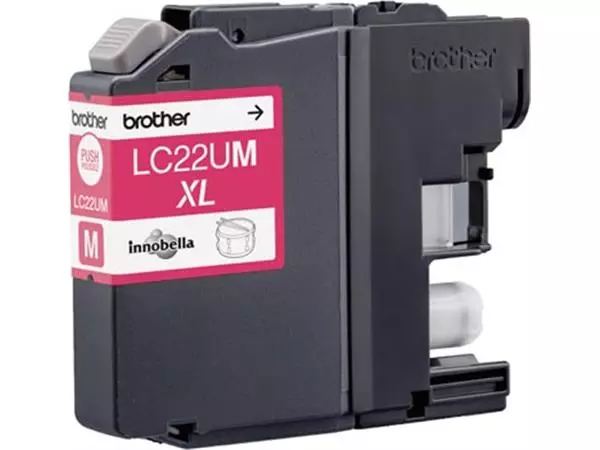 Een Brother inktcartridge, 1.200 pagina's, OEM LC-22UM, magenta koop je bij ShopXPress