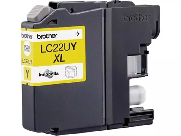 Een Brother inktcartridge, 1.200 pagina's, OEM LC-22UY, geel koop je bij ShopXPress