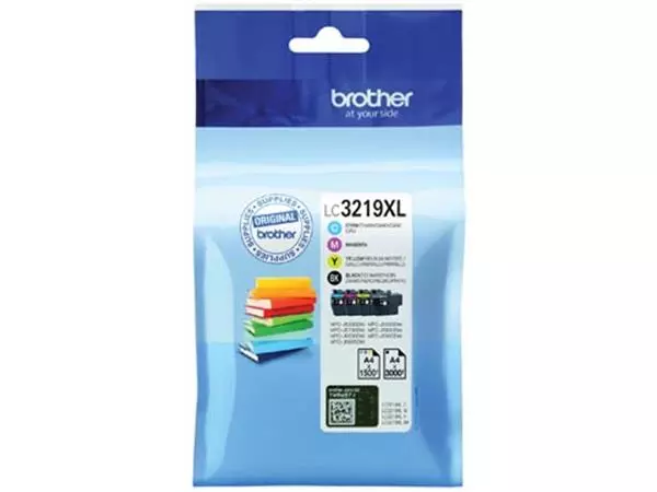 Een Brother inktcartridge, 1.500 - 3.000 pagina's, OEM LC-3219XLVAL, 4 kleuren koop je bij ShopXPress