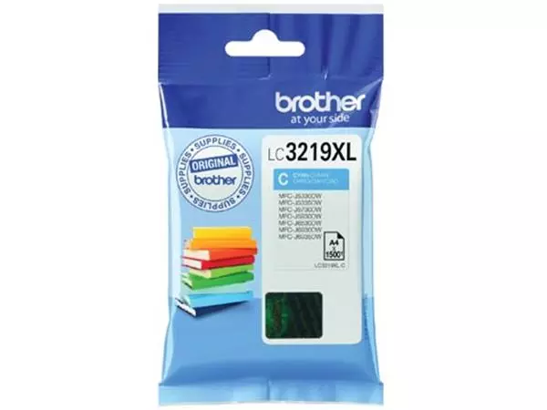 Een Brother inktcartridge, 1.500 pagina's, OEM LC-3219XLC, cyaan koop je bij ShopXPress