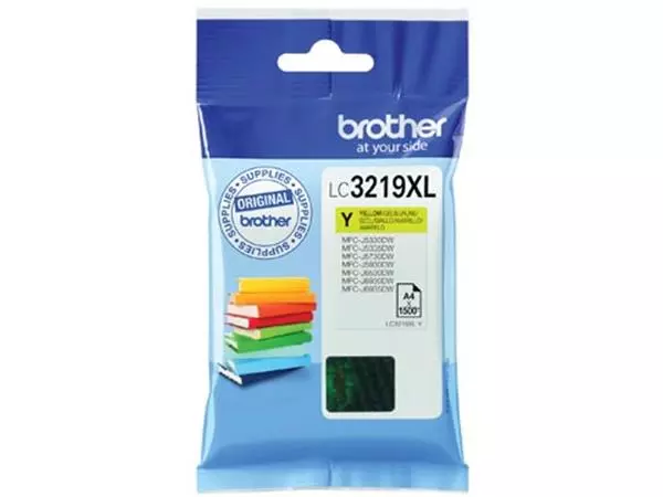 Een Brother inktcartridge, 1.500 pagina's, OEM LC-3219XLY, geel koop je bij ShopXPress