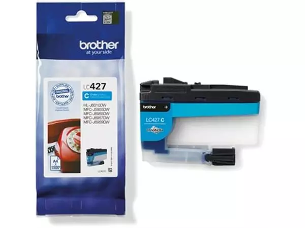 Een Brother inktcartridge, 1.500 pagina's, OEM LC-427C, cyaan koop je bij ShopXPress