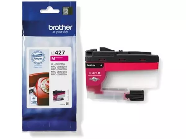 Een Brother inktcartridge, 1.500 pagina's, OEM LC-427M, magenta koop je bij ShopXPress