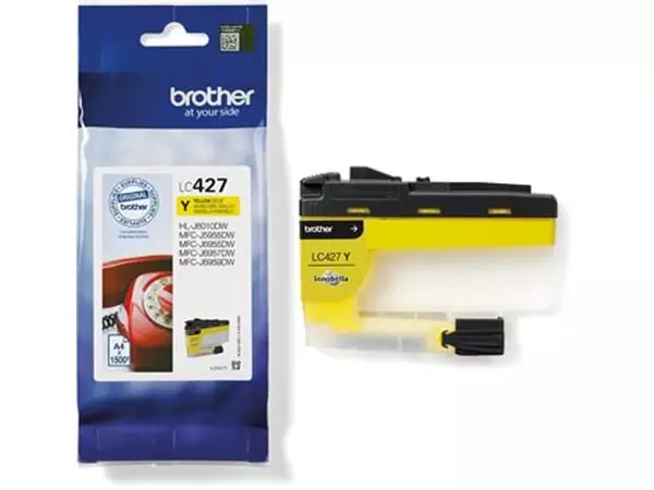 Een Brother inktcartridge, 1.500 pagina's, OEM LC-427Y, geel koop je bij ShopXPress