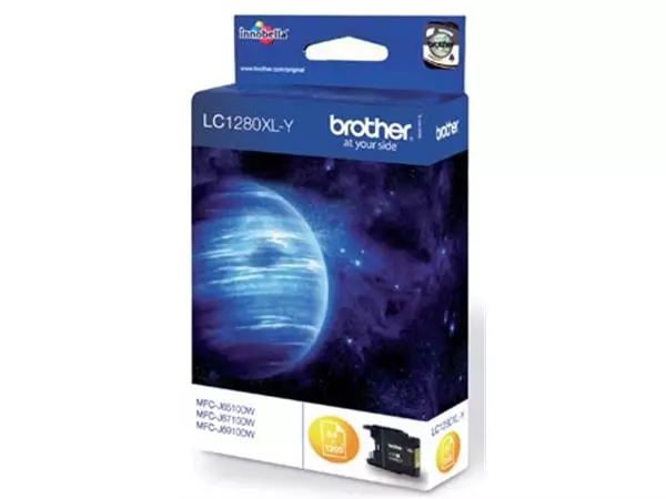 Een Brother inktcartridge, 1200 pagina's, OEM LC-1280XLY, geel koop je bij ShopXPress