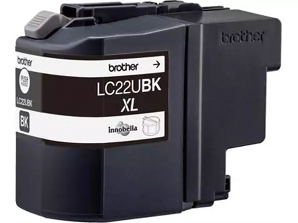 Een Brother inktcartridge, 2.400 pagina's, OEM LC-22UBK, zwart koop je bij ShopXPress