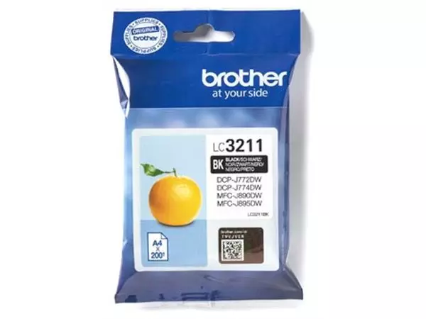 Een Brother inktcartridge, 200 pagina's, OEM LC-3211BK, zwart koop je bij ShopXPress