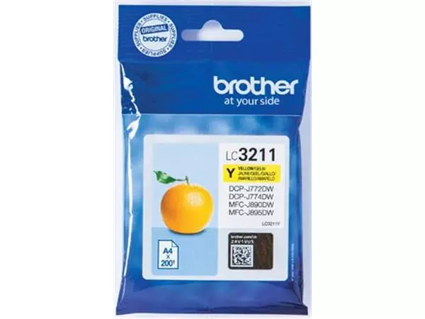 Een Brother inktcartridge, 200 pagina's, OEM LC-3211Y, geel koop je bij ShopXPress