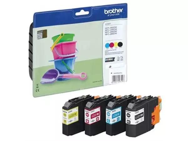 Een Brother inktcartridge, 260 pagina's, OEM LC-221VALBP, 4 kleuren koop je bij ShopXPress