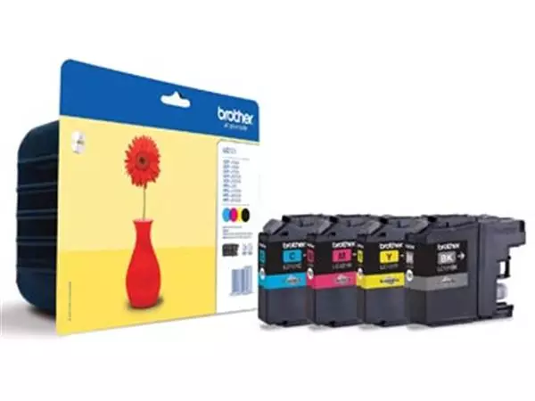 Een Brother inktcartridge, 300 pagina's, OEM LC-121VALBP, 4 kleuren koop je bij ShopXPress