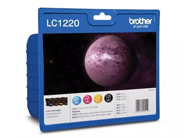 Een Brother inktcartridge, 300 pagina's, OEM LC-1220VALBP, 4 kleuren koop je bij ShopXPress