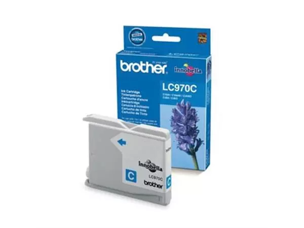 Een Brother inktcartridge, 300 pagina's, OEM LC-970C, cyaan koop je bij ShopXPress