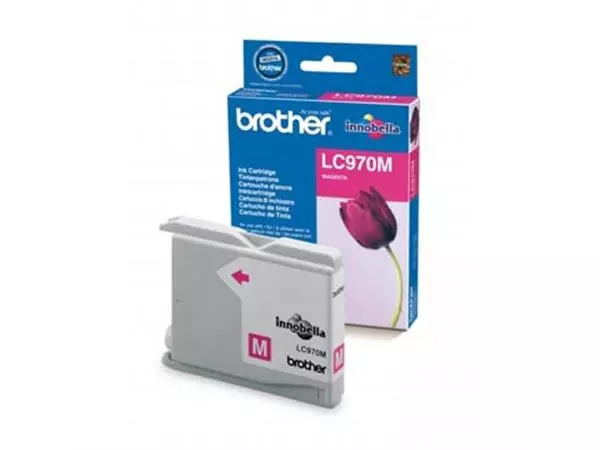 Een Brother inktcartridge, 300 pagina's, OEM LC-970M, magenta koop je bij ShopXPress