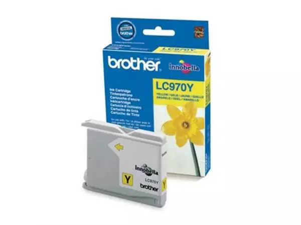 Een Brother inktcartridge, 300 pagina's, OEM LC-970Y, geel koop je bij ShopXPress