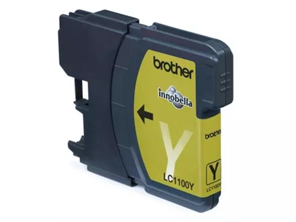 Een Brother inktcartridge, 325 pagina's, OEM LC-1100Y, geel koop je bij ShopXPress