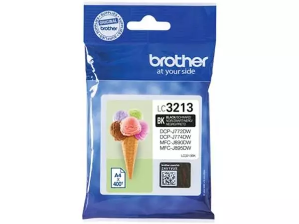 Een Brother inktcartridge, 400 pagina's, OEM LC-3213BK, zwart koop je bij ShopXPress