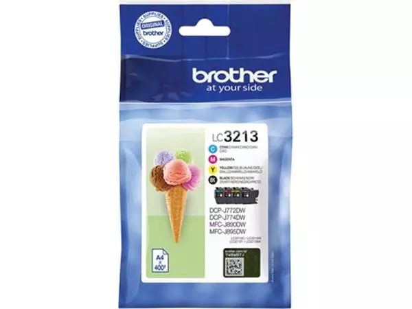 Een Brother inktcartridge, 400 pagina's, OEM LC-3213VAL, 4 kleuren koop je bij ShopXPress