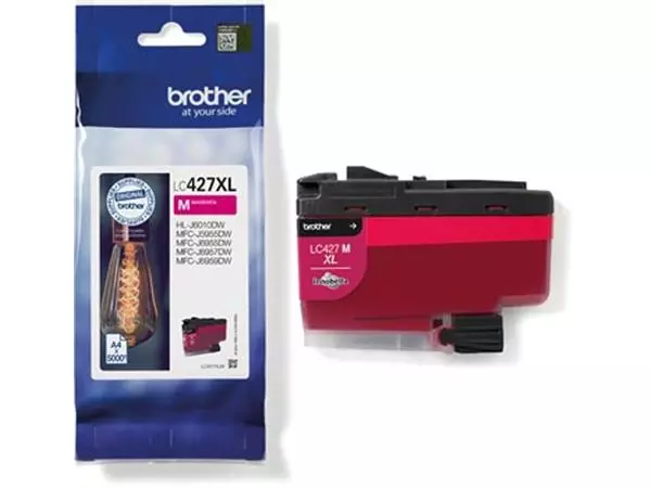 Een Brother inktcartridge, 5.000 pagina's, OEM LC-427XLM, magenta koop je bij ShopXPress