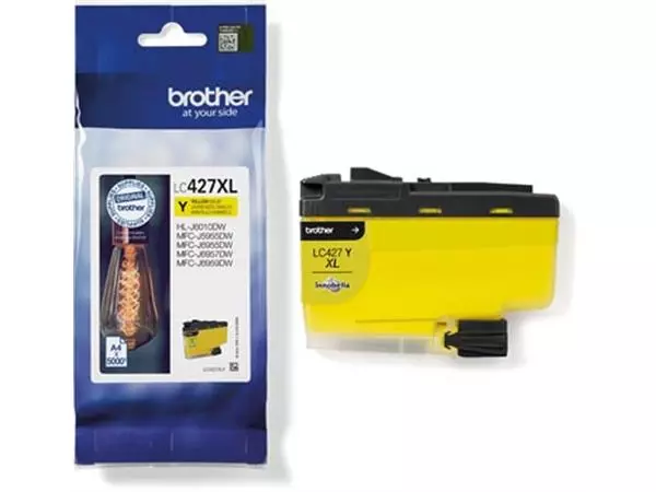 Een Brother inktcartridge, 5.000 pagina's, OEM LC-427XLY, geel koop je bij ShopXPress