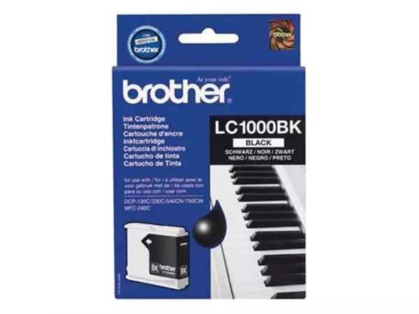 Een Brother inktcartridge, 500 pagina's, OEM LC-1000BK, zwart koop je bij ShopXPress