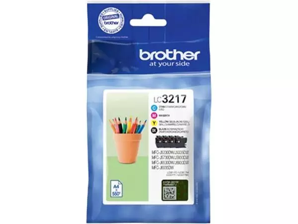 Een Brother inktcartridge, 550 pagina's, OEM LC-3217, 4 kleuren koop je bij ShopXPress