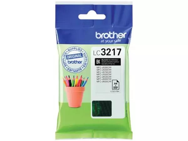 Een Brother inktcartridge, 550 pagina's, OEM LC-3217BK, zwart koop je bij ShopXPress